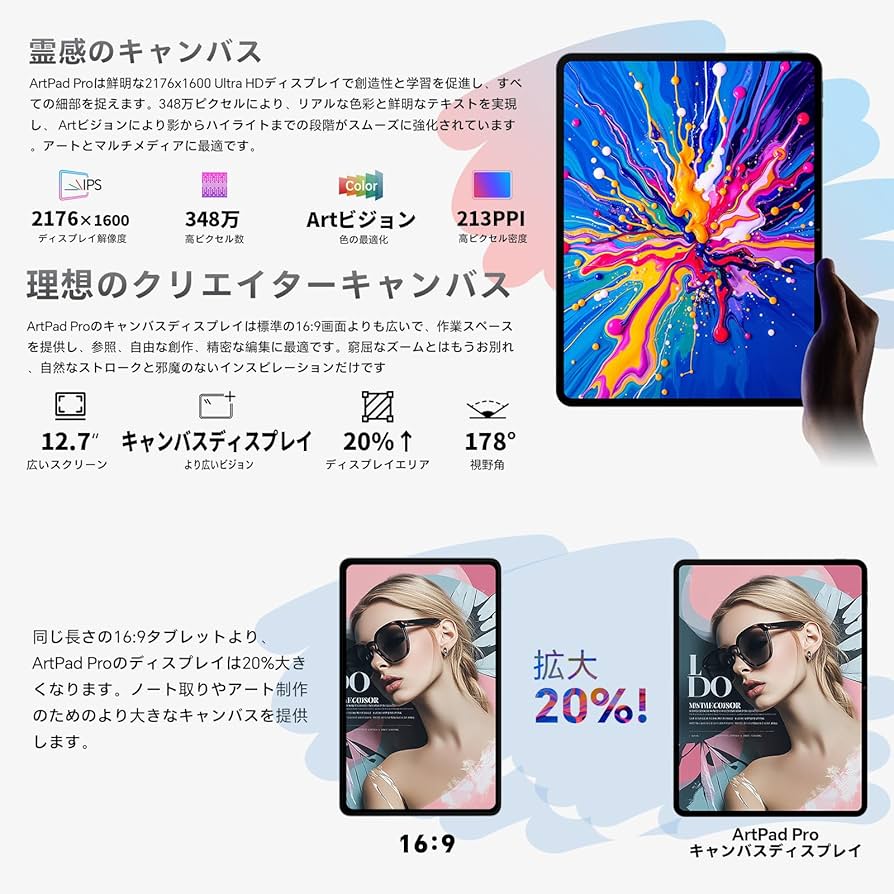 Amazon.co.jp: タブレット 12インチ TECLAST ArtPad Pro Helio
